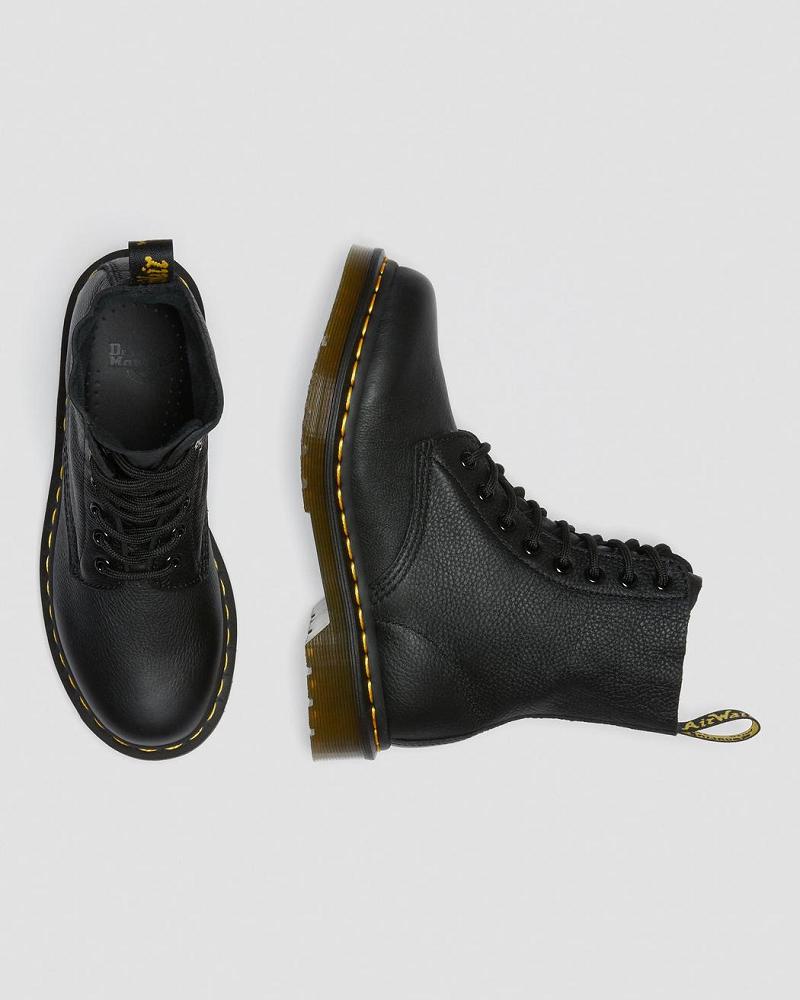 Black Women's Dr Martens 1460 Pascal Virginia Leather Ankle Boots | CA 18XYU